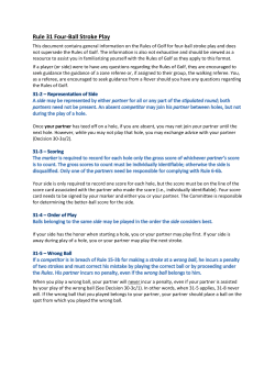 Rule 31 Four-Ball Stroke Play