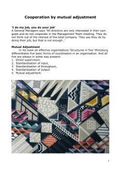 Cooperation by mutual adjustment