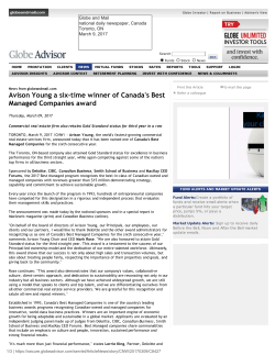 globeadvisor.com: Avison Young a six