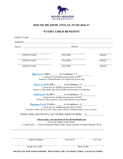 ROUND MEADOW ANNUAL FUND 2016