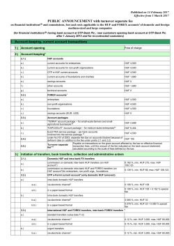 PUBLIC ANNOUNCEMENT with turnover separate fee