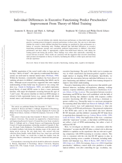 Individual Differences in Executive Functioning Predict Preschoolers