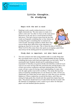 Little Thoughts on Studying