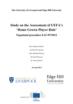 study on the application of UEFA`s Home