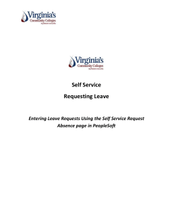 How to Request Leave - Virginia Highlands Community College