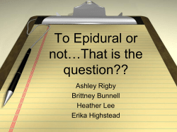 To Epidural or not&hellip;That is the question??