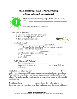 Recruiting and Developing Next Level Leaders handout - e