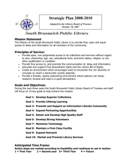 strategic planning - South Brunswick Public Library