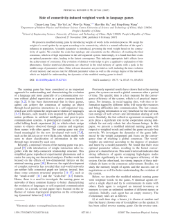 Role of connectivity-induced weighted words in language games