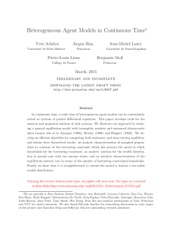 Heterogeneous Agent Models in Continuous Time