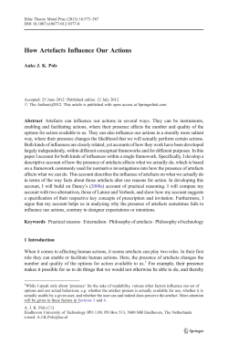 How Artefacts Influence Our Actions