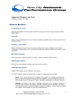 Supported Monitors and Tests