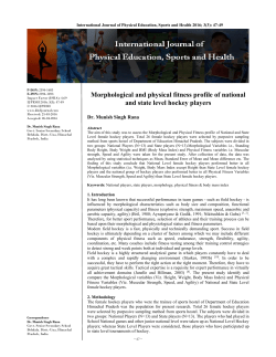 Morphological and physical fitness profile of national and state level