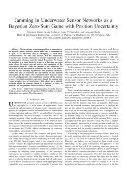Jamming in Underwater Sensor Networks as a Bayesian Zero