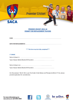 premier cricket 2015-16 permit for replacement players