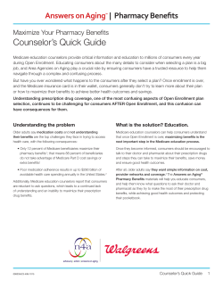 Counselor`s Quick Guide - National Association of Area Agencies on