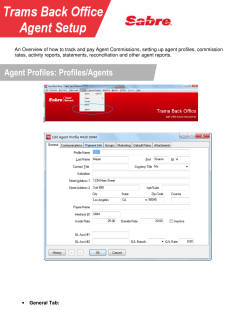 Agent Profiles: Profiles/Agents - Trams and ClientBase Products and