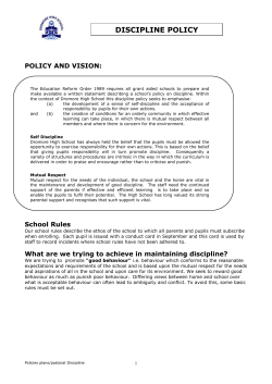 Discipline Policy (pastoral) SHARE