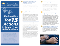 Municipalities: Top 13 Actions to Support Local Child Care Needs