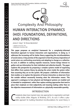 HUMAN INTERACTION DYNAMICS (HID)