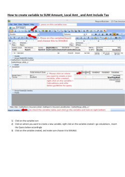 How to create variable to SUM Amount, Local Amt , and Amt Include