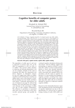 Cognitive benefits of computer games for older adults