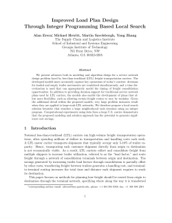 Improved Load Plan Design Through Integer Programming Based