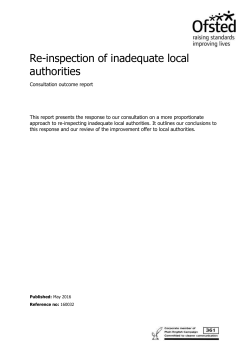 Consultation outcome report - re-inspection of inadequate local