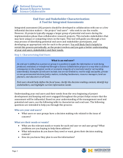 Characterizing end users and stakeholders &ndash; A tool for integrated