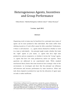 Heterogeneous Agents, Incentives and Group Performance