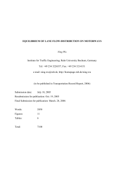 EQUILIBRIUM OF LANE FLOW-DISTRIBUTION ON MOTORWAYS