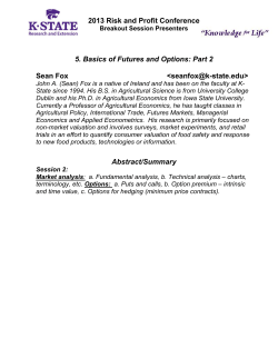 2013 Risk and Profit Conference 5. Basics of Futures and Options