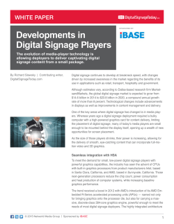 Developments in Digital Signage Players