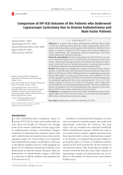 Comparison of IVF-ICSI Outcome of the Patients who Underwent