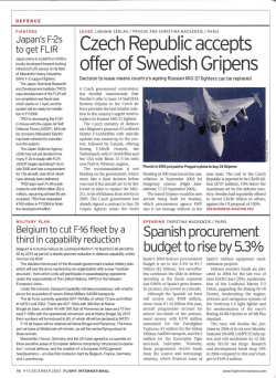 Czech Republic accepts offer of Swedish Gripens
