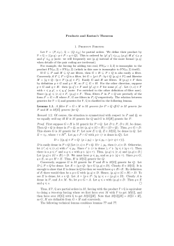 Products and Easton`s Theorem 1. Product Forcing Let P