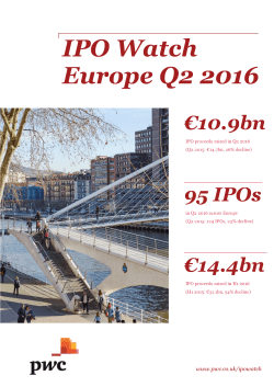 IPO Watch Europe Q2 2016