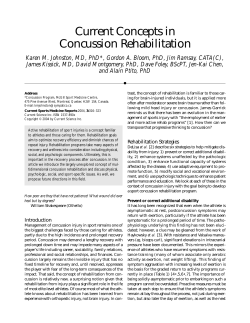 Current Concepts in Concussion Rehabilitation