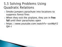 5.5 Solving Problems Using Quadratic Relations