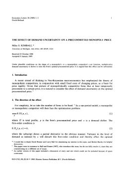 THE EFFECT OF DEMAND UNCERTAINTY ON A
