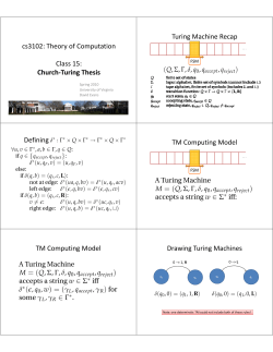 cs3102: Theory of Computation Class 15: Church