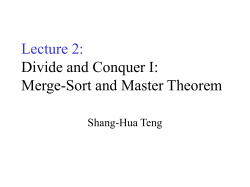 Lecture 2: Divide and Conquer I: Merge