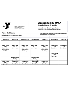 Pickle Ball Court Schedule