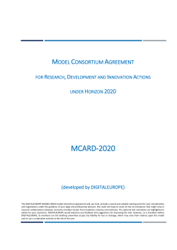 MCARD-2020 Model Consortium Agreement - 5G-PPP