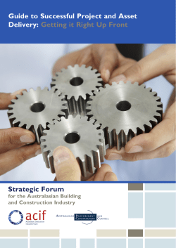 Strategic Forum Guide to Successful Project and Asset Delivery