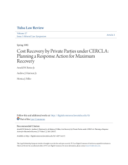 Cost Recovery by Private Parties under CERCLA