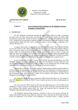 Draft AO - Revised Implementing Guidelines for the Philippine