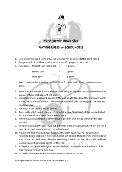 North Ipswich Bowls Club PLAYING RULES for SCROUNGERS