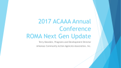 2017 ACAAA Annual Conference ROMA Next Gen Update