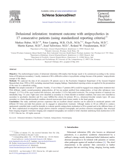 Delusional infestation: treatment outcome with antipsychotics in 17